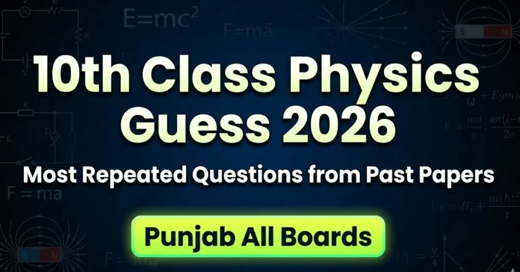 Physics 10th Class Most Repeated Questions in Past Papers