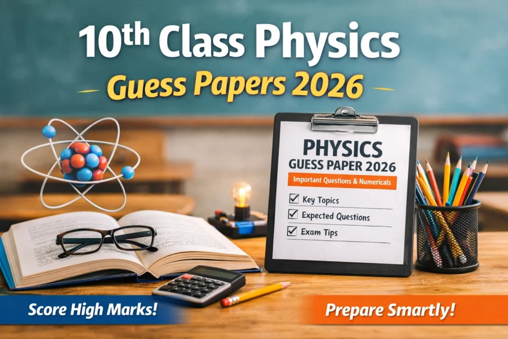 10th Class Physics Guess Papers 2026 PDF Download