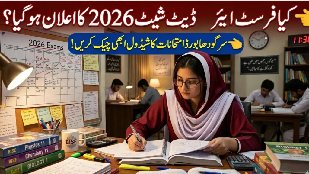 First Year Date Sheet 2026 Sargodha Board has been announced