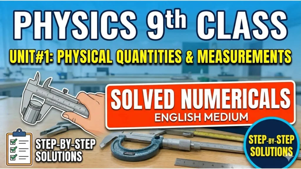 9th Class Physics Unit 1 Solved Numericals with Step by Step Solutions